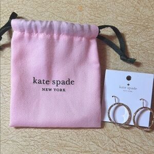 Kate Spade Pink Pouch with Silver Hoop Earrings